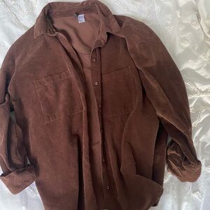 H&M brown corduroy cover up